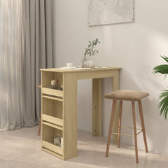 vidaXL Bar Table with Storage Rack Sonoma Oak 102x50x103.5cm Engineered Wood 4