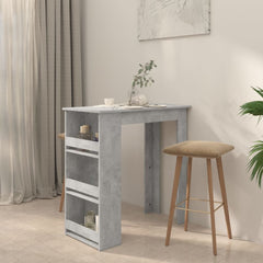 vidaXL Bar Table with Storage Rack Concrete Grey 102x50x103.5 cm 3