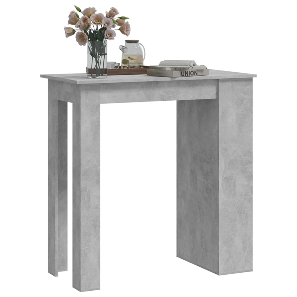 vidaXL Bar Table with Storage Rack Concrete Grey 102x50x103.5 cm 4
