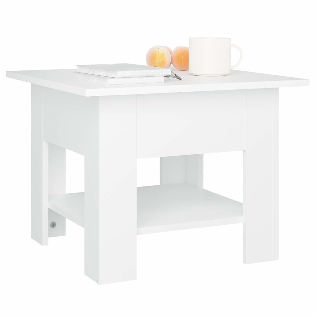 810262 vidaXL Coffee Table White 55x55x42 cm Engineered Wood 5