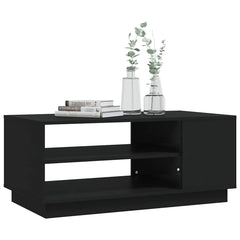 Coffee Table Engineered Wood Depth 55 cm Width 102 cm Black 43 cm