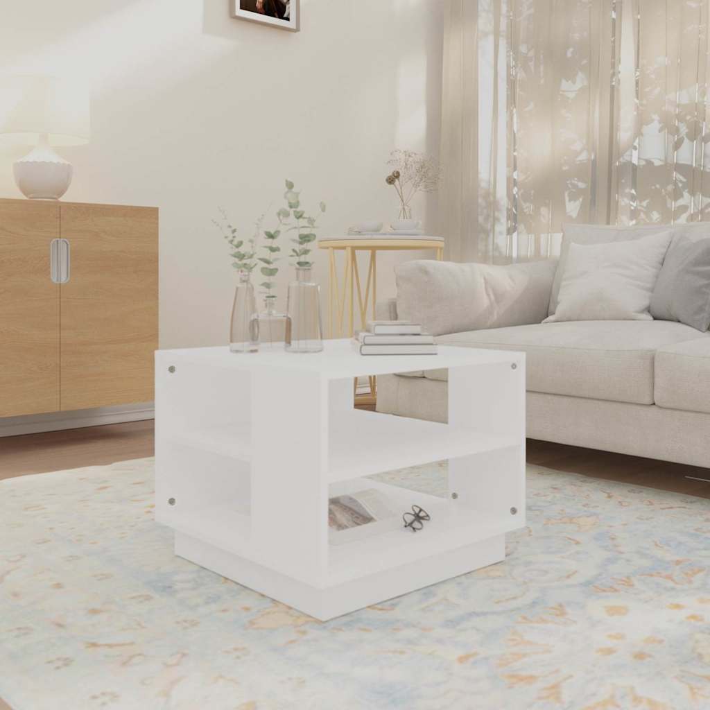 810289 vidaXL Coffee Table White 55x55x43 cm Engineered Wood 3