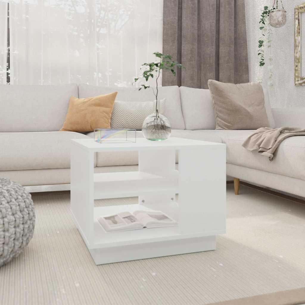 Coffee Table Engineered Wood Depth 55 cm Width 55 cm White 43 cm