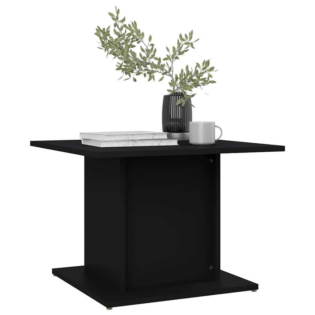 Coffee Table Black Engineered Wood, image 3