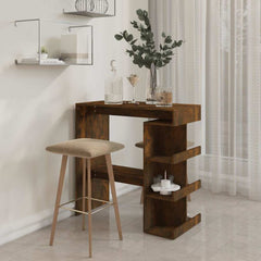 vidaXL Bar Table with Storage Rack Smoked Oak 100x50x101.5cm Engineered Wood 3