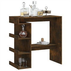 vidaXL Bar Table with Storage Rack Smoked Oak 100x50x101.5cm Engineered Wood 4