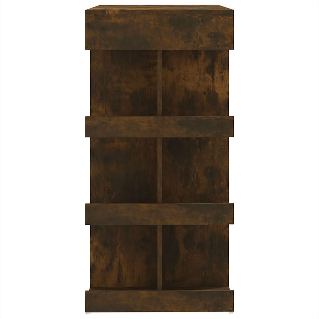 vidaXL Bar Table with Storage Rack Smoked Oak 100x50x101.5cm Engineered Wood 6