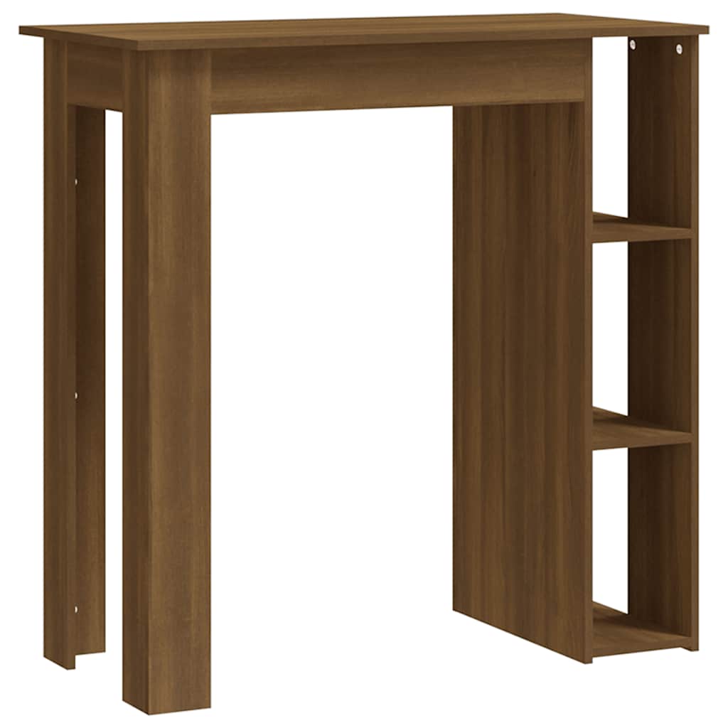 vidaXL Bar Table with Shelf Brown Oak 102x50x103.5 cm Engineered Wood 2
