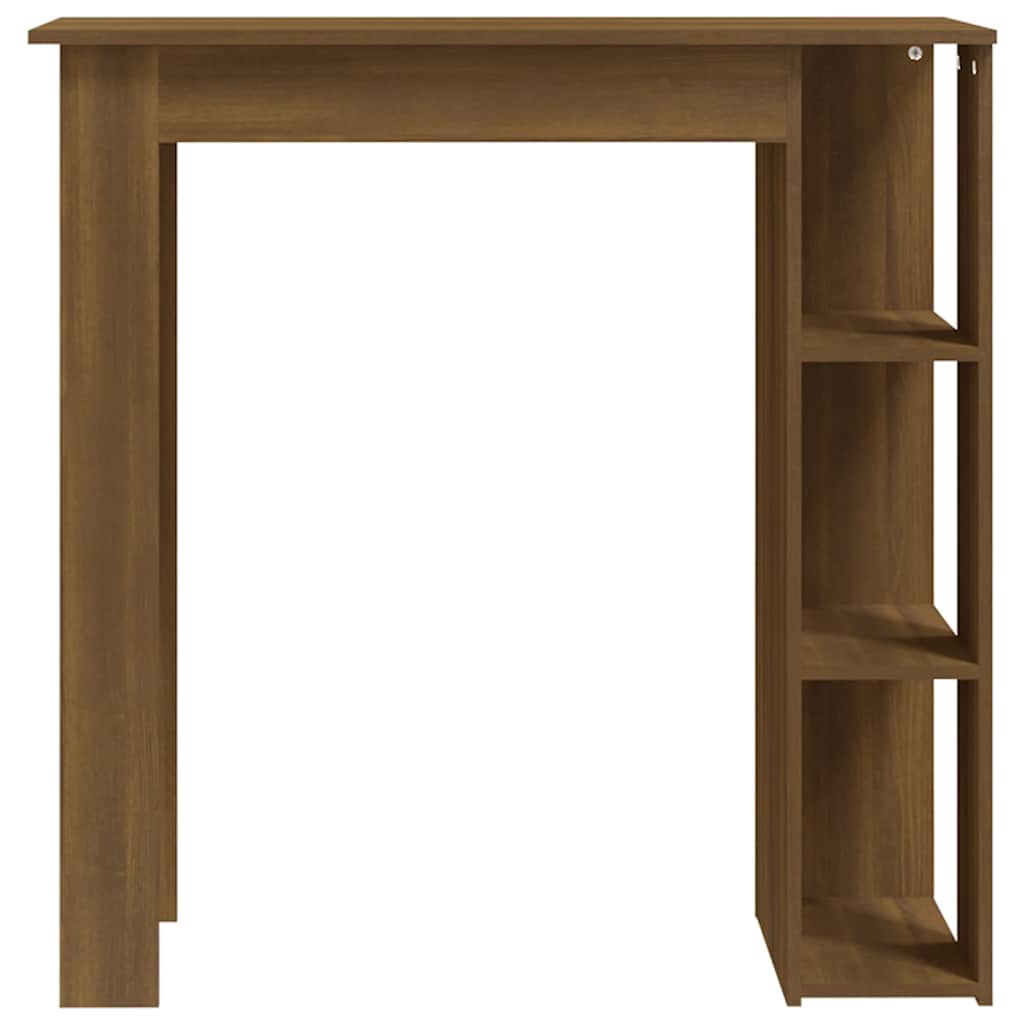 vidaXL Bar Table with Shelf Brown Oak 102x50x103.5 cm Engineered Wood 3