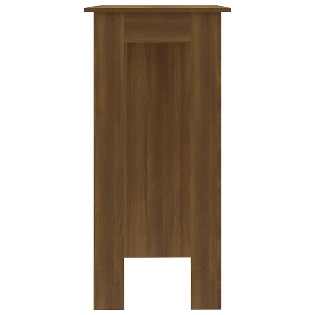 vidaXL Bar Table with Shelf Brown Oak 102x50x103.5 cm Engineered Wood 4