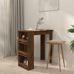 vidaXL Bar Table with Storage Rack Smoked Oak 102x50x103.5cm Engineered Wood 3