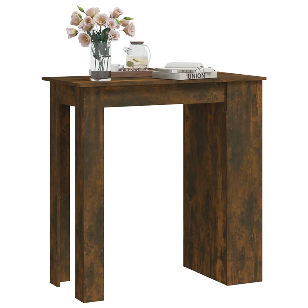 vidaXL Bar Table with Storage Rack Smoked Oak 102x50x103.5cm Engineered Wood 4