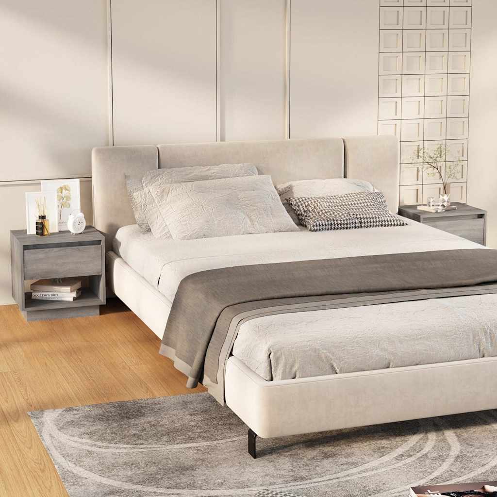 vidaXL Bedside Cabinet | Set of 2 | Grey sonoma | Engineered wood | Medium 1