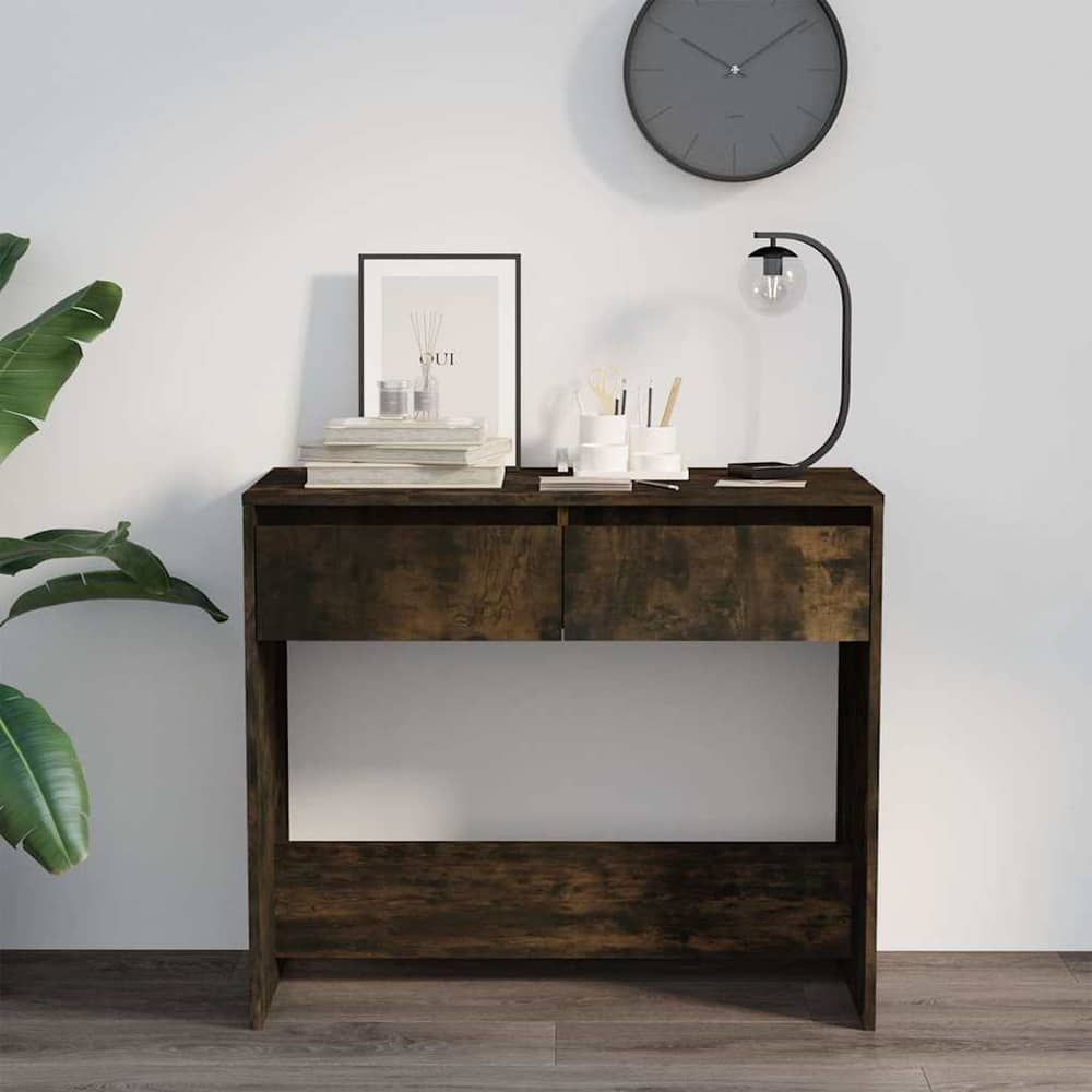 Console Table Smoked Oak Engineered Wood, image 3