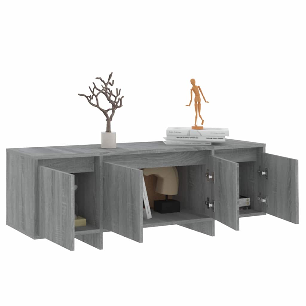 vidaXL TV Cabinet | Grey Sonoma | Engineered wood | Medium | TV Cabinet 5