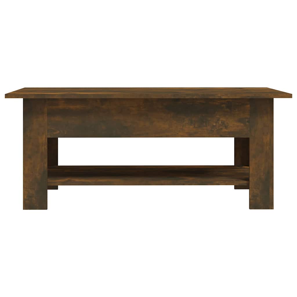 vidaXL Coffee Table Smoked Oak 102x55x42 cm Engineered Wood 4