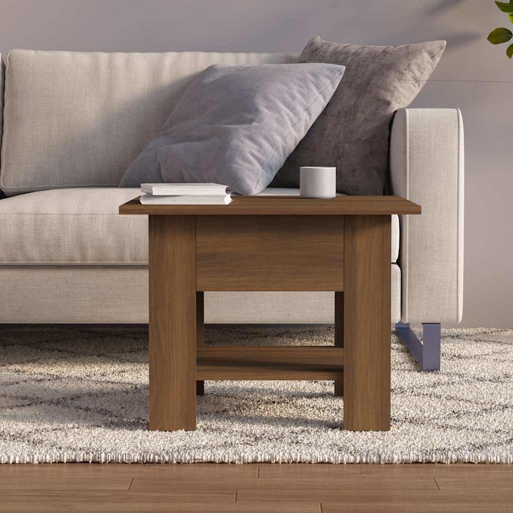 vidaXL Coffee Table Brown Oak 55x55x42 cm Engineered Wood 4