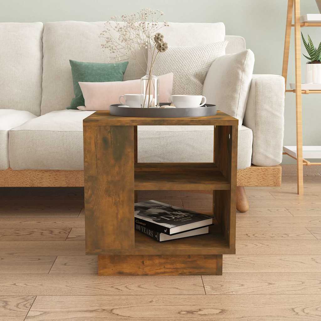 vidaXL Coffee Table Smoked Oak 40x40x43 cm Engineered Wood 3