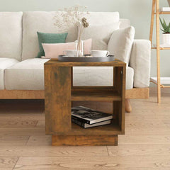 vidaXL Coffee Table Smoked Oak 40x40x43 cm Engineered Wood 3