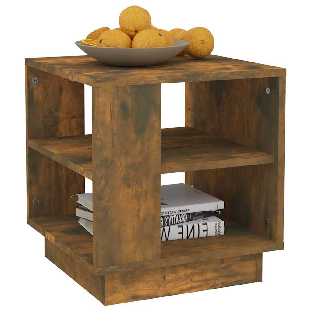 vidaXL Coffee Table Smoked Oak 40x40x43 cm Engineered Wood 6