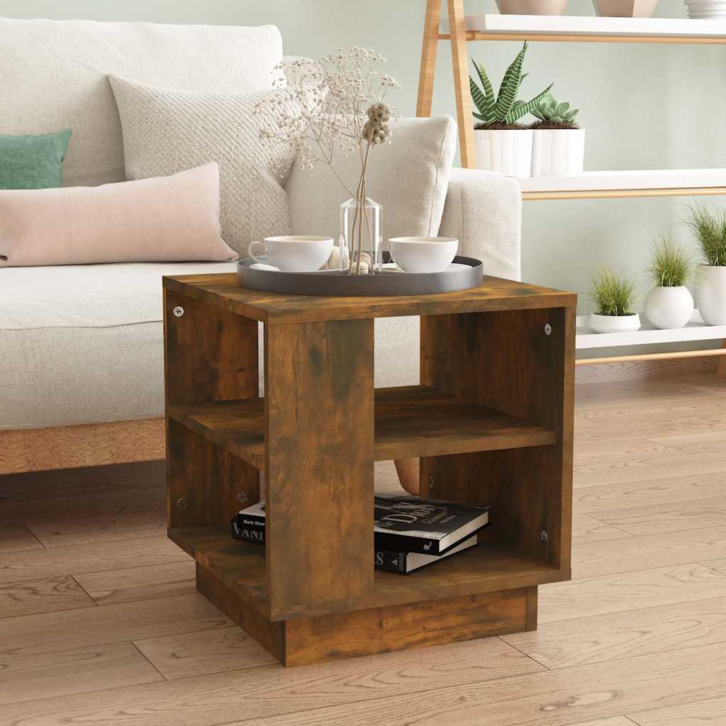 vidaXL Coffee Table Smoked Oak 40x40x43 cm Engineered Wood 1