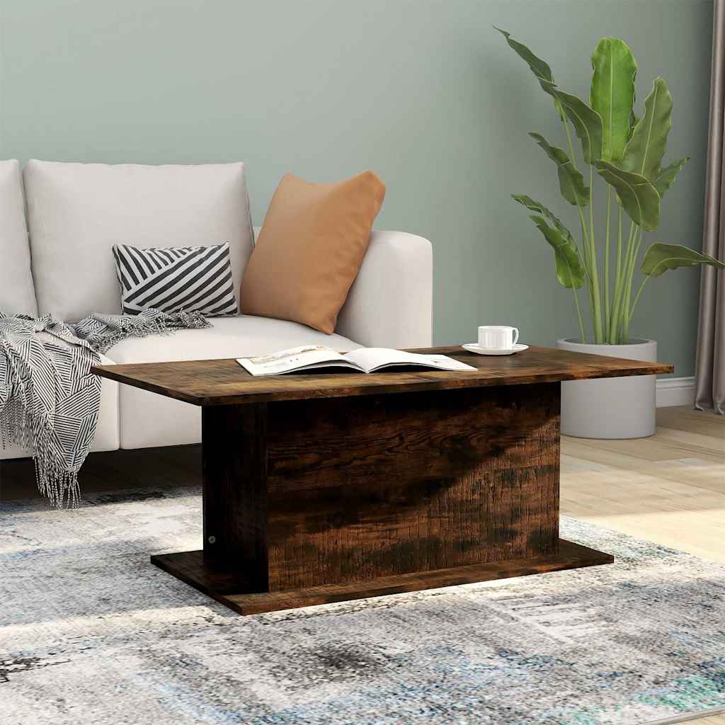 813092 vidaXL Coffee Table Smoked Oak 102x55,5x40 cm Engineered Wood 1