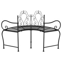 vidaXL Tree Bench | Black | Steel | 150 cm diameter | Durable | Tree Bench 3