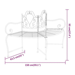 vidaXL Tree Bench | Black | Steel | 150 cm diameter | Durable | Tree Bench 6