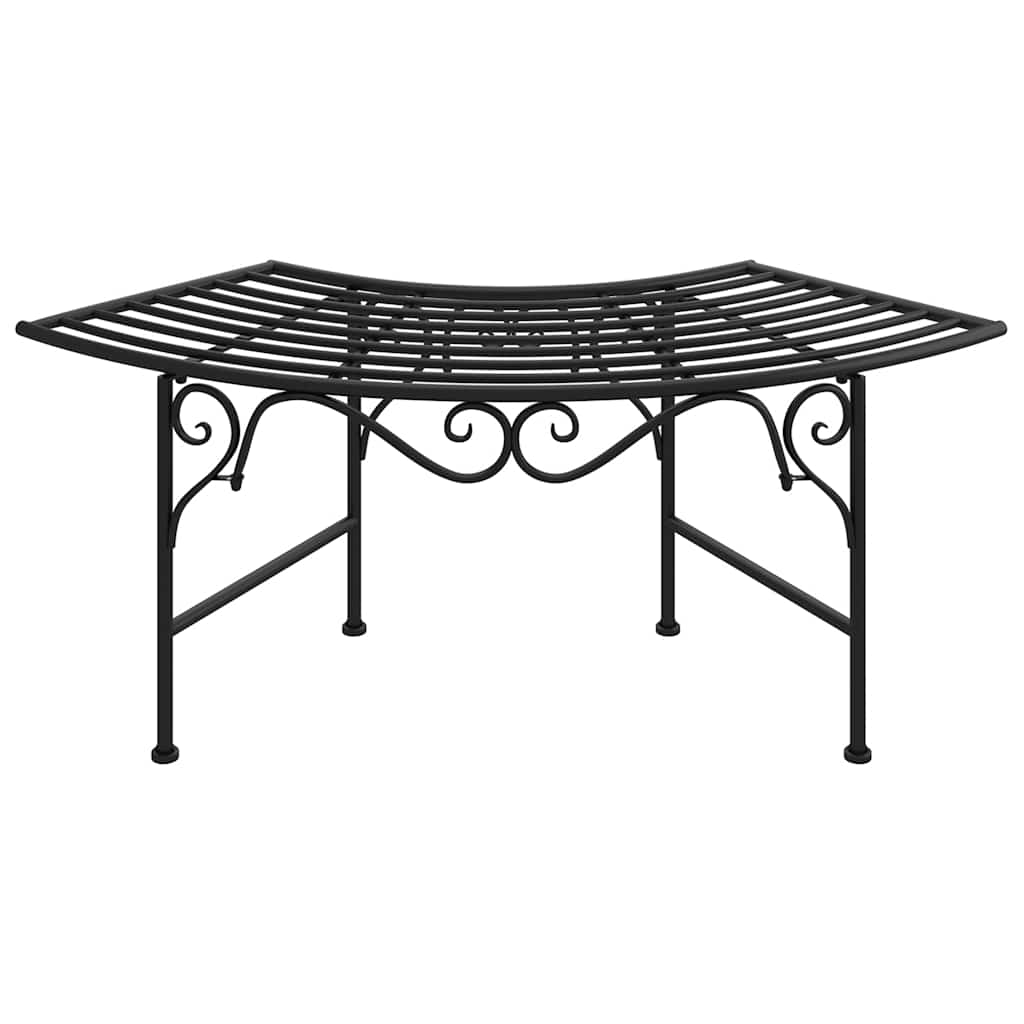 vidaXL Tree Bench 113 cm Black Steel 2