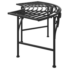 vidaXL Tree Bench 113 cm Black Steel 4