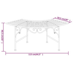 vidaXL Tree Bench 113 cm Black Steel 6