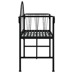 vidaXL 2-Seater Garden Bench 128 cm Black Steel 4