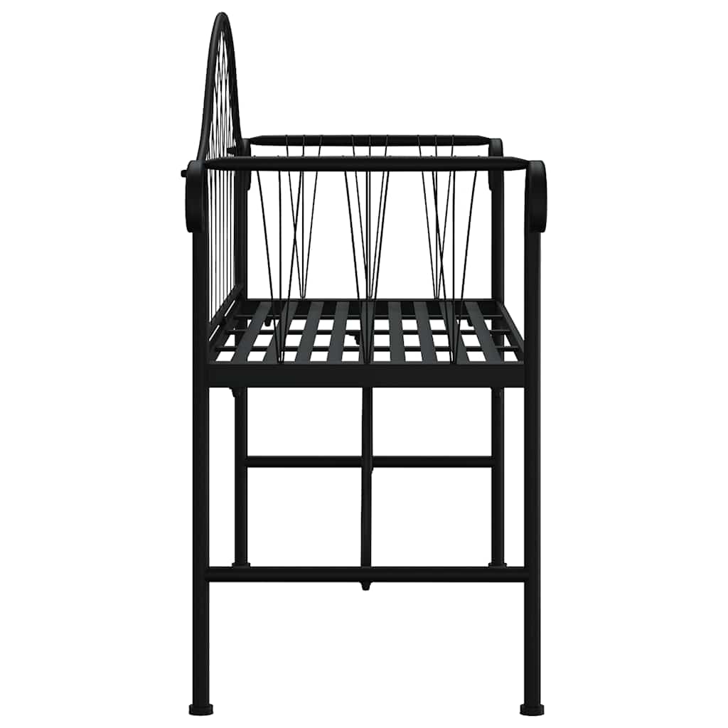 vidaXL 2-Seater Garden Bench 128 cm Black Steel 4