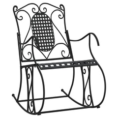 vidaXL Rocking Bench 84 cm Black Steel 2