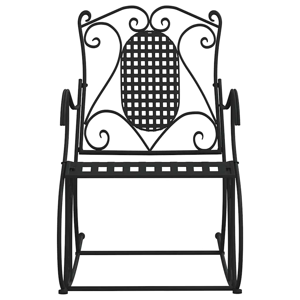 vidaXL Rocking Bench 84 cm Black Steel 3