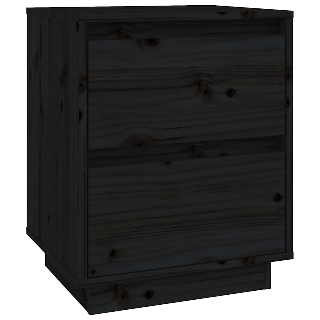 Bedside Cabinets 40x35x50 cm Solid Wood Pine Black