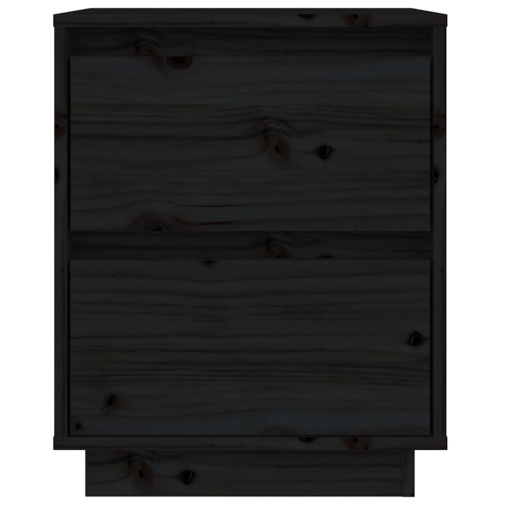Bedside Cabinets 40x35x50 cm Solid Wood Pine Black