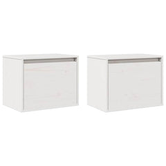 vidaXL Wall Cabinet | Set of 2 | White | Solid Pine Wood | 45x30x35 cm 3