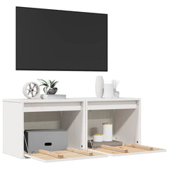 vidaXL Wall Cabinet | Set of 2 | White | Solid Pine Wood | 45x30x35 cm 4