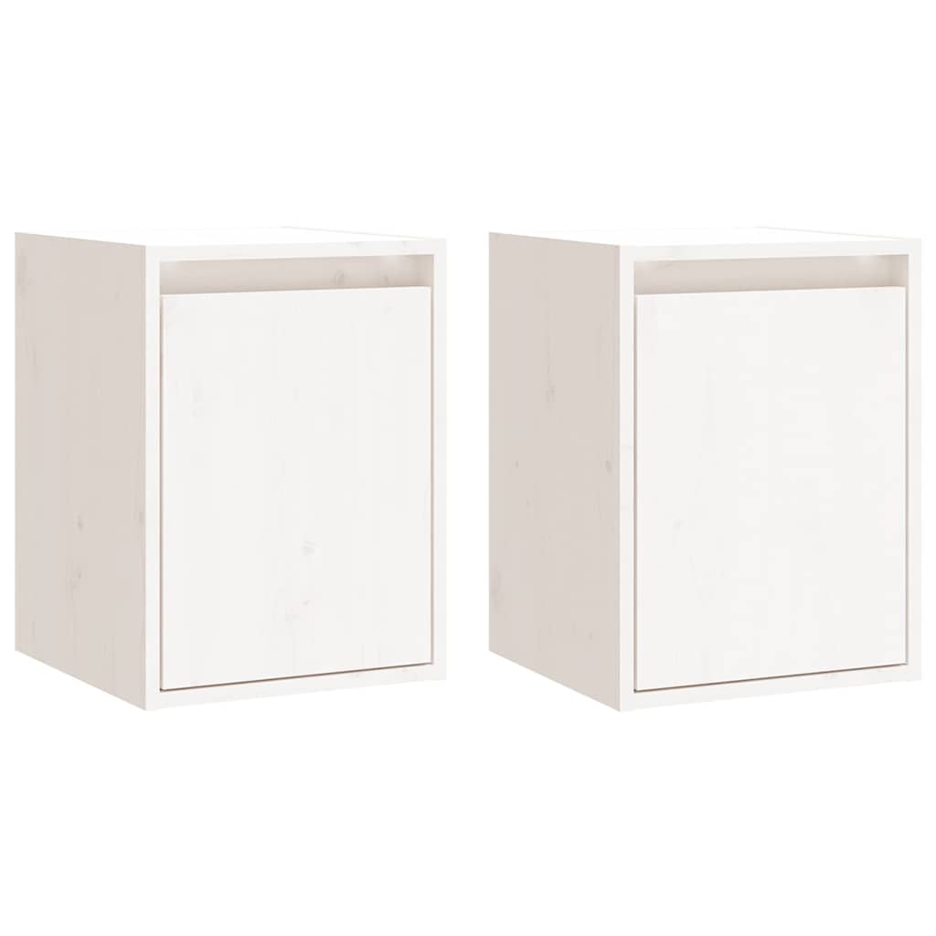 vidaXL Wall Cabinets 2pcs White 30x30x40 cm Solid Wood Pine 2
