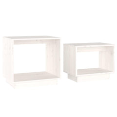 vidaXL Coffee Table | White | Solid pinewood | Medium | Stackable | Coffee Table 2