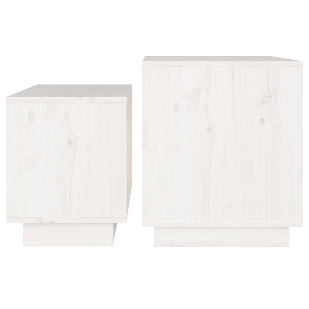 vidaXL Coffee Table | White | Solid pinewood | Medium | Stackable | Coffee Table 6