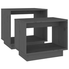 vidaXL Coffee Table | Grey | Solid pinewood | Small | Stackable | Coffee Table 5