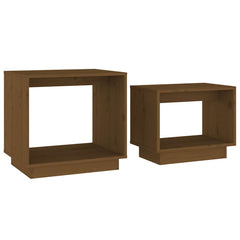 vidaXL Coffee Table | Honey brown | Solid pinewood | Small to Medium | Stackable 2