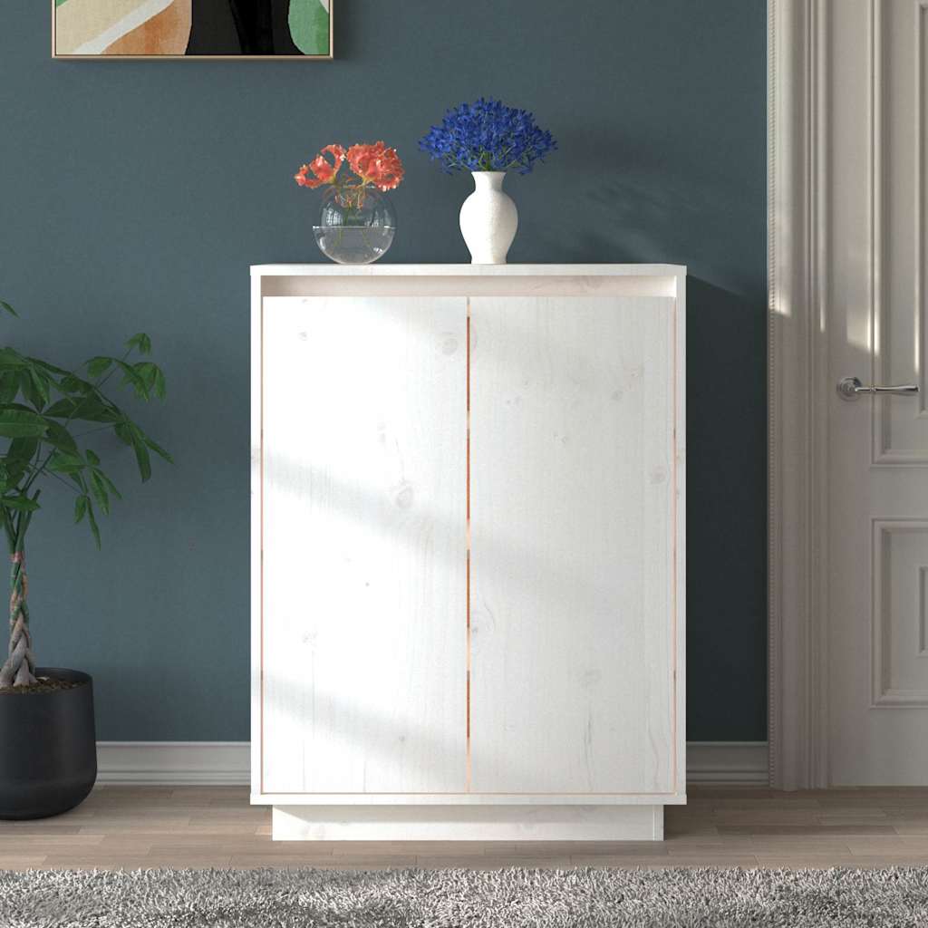 vidaXL Shoe Cabinet | White | Solid pinewood | Medium | Shoe Cabinet 1