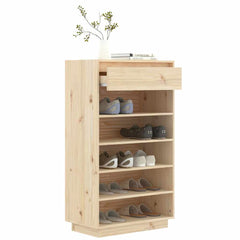 vidaXL Shoe Cabinet 60x34x105 cm Solid Wood Pine 4