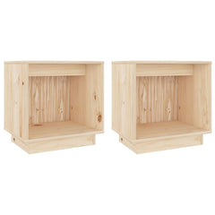 vidaXL Bedside Cabinet | Set of 2 | Natural Wood | Solid pinewood | Medium 2