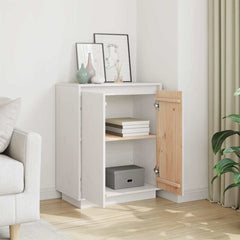 vidaXL Sideboard White 60x34x75 cm Solid Wood Pine 3