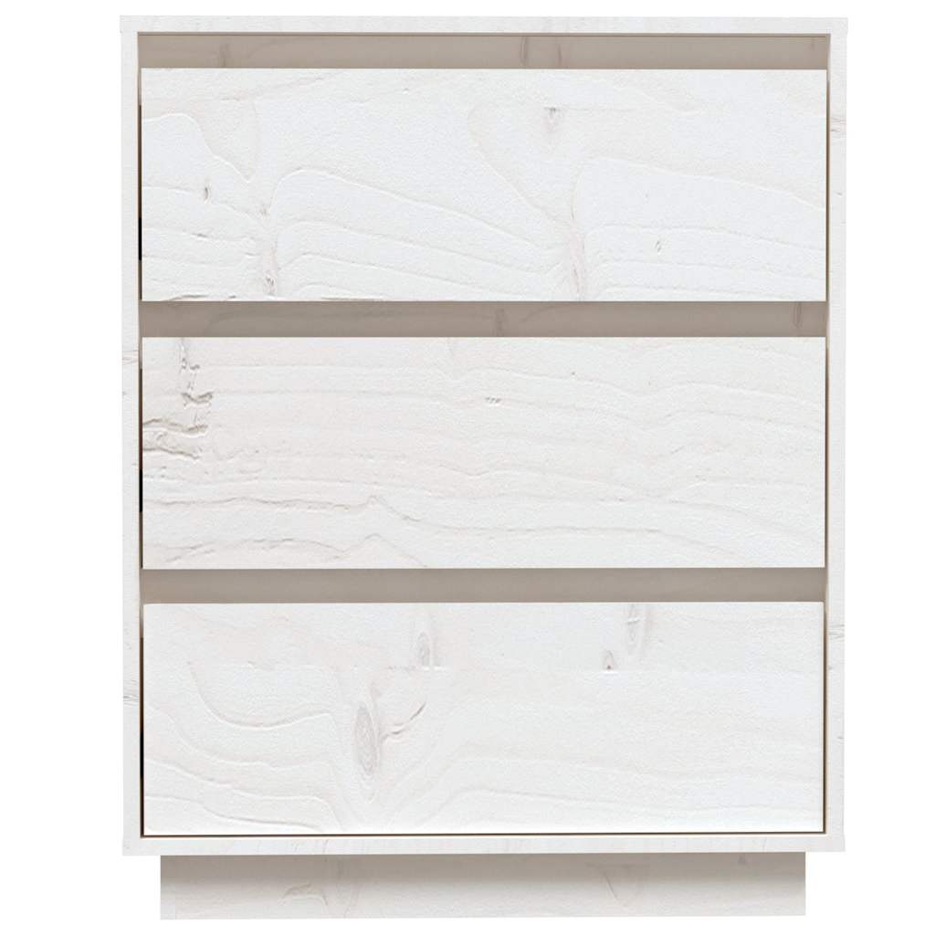 vidaXL Sideboard White 60x34x75 cm Solid Wood Pine 4