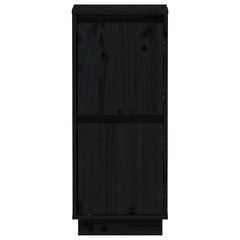 vidaXL Sideboards 2 pcs Black 31.5x34x75 cm Solid Wood Pine 5